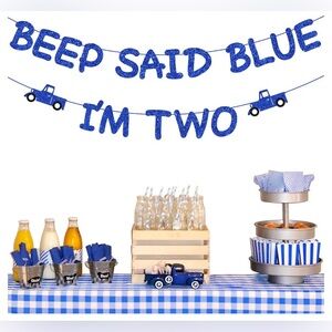 Little Blue Truck “Two” Banner